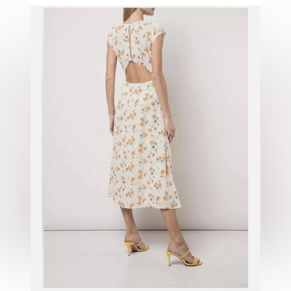 Reformation Wellfleet midi dress in limonada floral print size 2 EUC - Picture 3 of 7